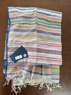 Jaipur Multicolor Striped Cotton Scarf with Fringe